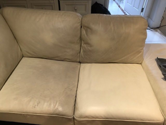 Leather Lounge Cleaning Sydney, Water Damage On Leather Sofa
